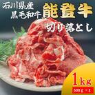能登牛　切り落とし　500g×2パック