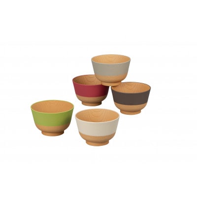 やさしい彩り　抗菌汁椀5客　16989