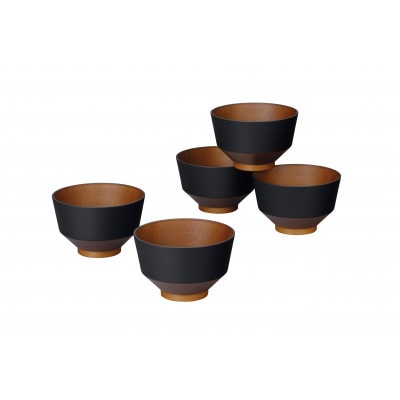 和の色　汁椀　漆黒5P　17120