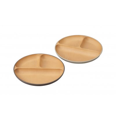 アースカラー　抗菌丸ランチプレート2P　16981