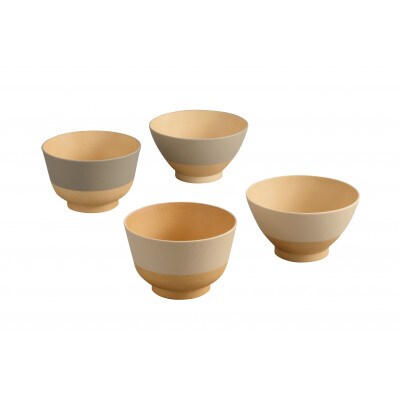 やさしい彩り　飯椀・汁椀2P　あま色/きなり色　17111