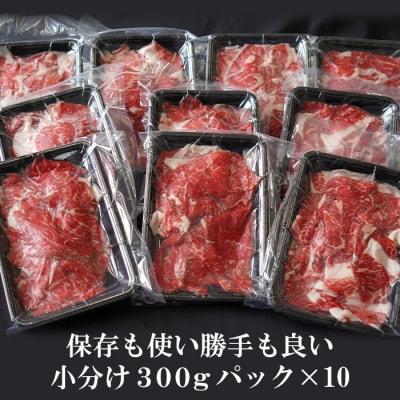 【訳アリ品】淡路牛 切り落とし 3kg (300g×10パック)　ao05754
