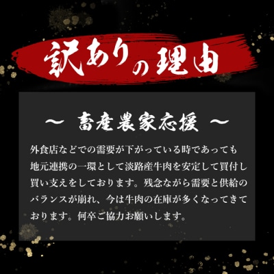 【訳あり】【定期便12ヶ月】淡路牛 切り落とし 3㎏ (300g×10パック)　ao05866