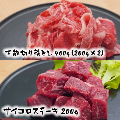 【定期便12ヶ月】淡路島和牛特製セット 万能切り落とし+サイコロステーキ　ao08054