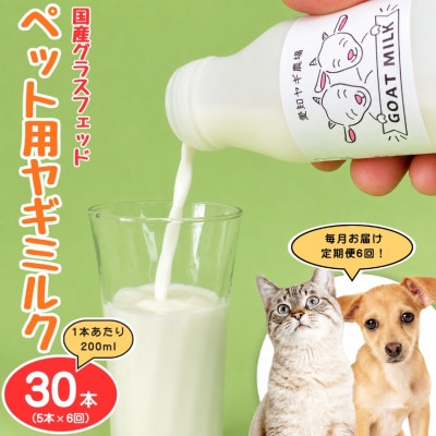 【毎月定期便】国産グラスフェッド【ペット用】ヤギミルク200ml×5本(愛知ヤギ農場)無添加全6回