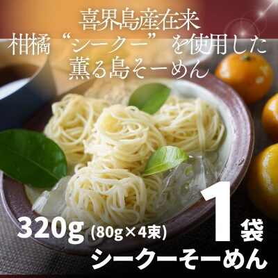 【離島のそーめん】上質で爽やかな柑橘の香り「シークーそーめん」×1個