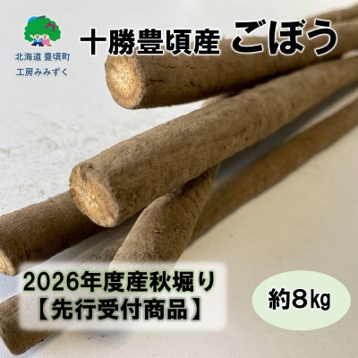 十勝豊頃産 ごぼう約8kg(SS～2Lサイズ混合)【2026年秋出荷】(先行受付)【工房みみずく】