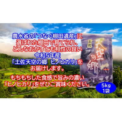 ★令和5年産★本山町の 棚田で育てられた 土佐天空の郷 ヒノヒカリ　5kg