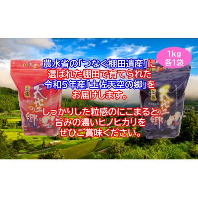 ★令和5年産★ 本山町の棚田で育てられた　土佐天空の郷　各1kg食べ比べセット