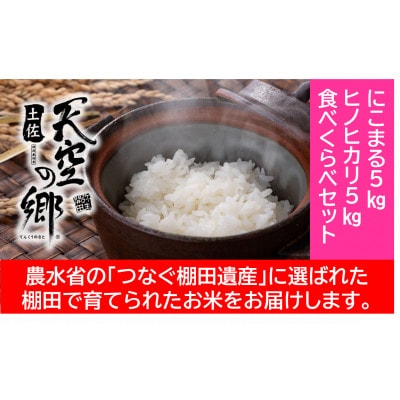 ★令和6年産★本山町の棚田で育てられた棚田米　土佐天空の郷　各5kg食べ比べセット