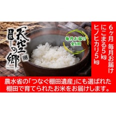 【毎月定期便】土佐天空の郷5kg食べ比べセット定期便 毎月お届け 全6回