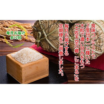 【毎月定期便】土佐天空の郷「にこまる」5kg毎月お届け全12回