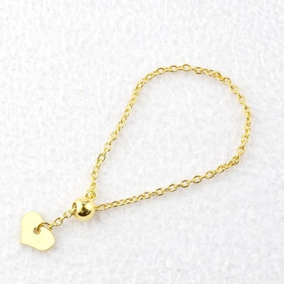 純金 指輪 チェーンリング フリーサイズ 24金 ハート ゴールド 24k 220913nm104