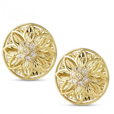18金 ピアス ダイヤ 0.2ct ペア キャッチナッシャー フラワー 240927pa200dy