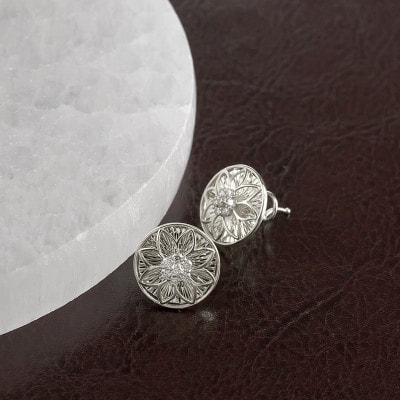 プラチナ ピアス ダイヤ 0.2ct ペア キャッチナッシャーフラワー 240927pa200dp
