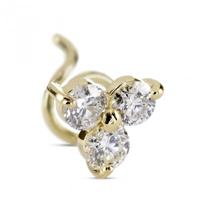 18金 キャッチのいらないピアス ダイヤモンド 片耳 241227400yu