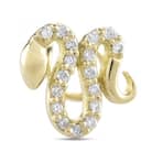 蛇 18金 ピアス(片耳) 馬蹄 ダイヤモンド キャッチのいらないピアス 250326401yu
