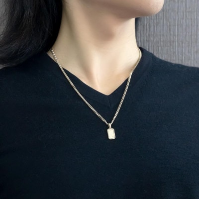 pt999(純プラチナ)インゴット型ペンダントトップ ネックレス 230404102dpt999