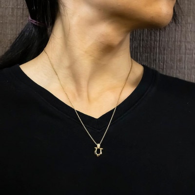 18金 馬蹄 ダイヤモンドペンダントトップ イエローゴールド190911100dym