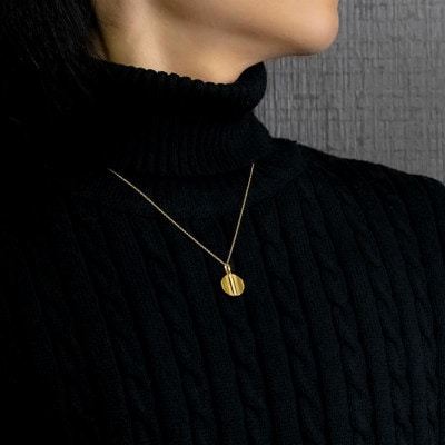 18金 サークル(ゴールド) ダイヤモンドペンダントトップ ネックレス 250520200ym