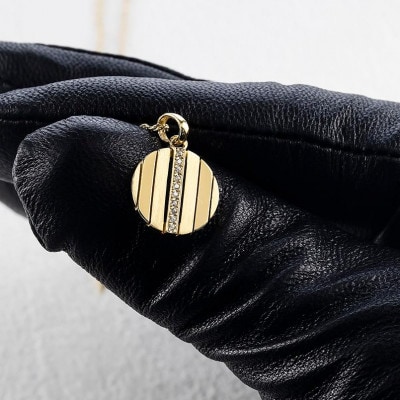 18金 サークル(ゴールド) ダイヤモンドペンダントトップ ネックレス 250520200ym