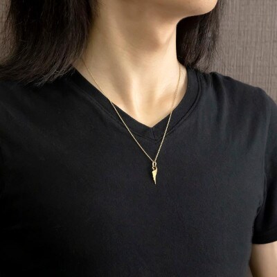 18金 羽根(フェザー) ダイヤモンドペンダントトップネックレス190523100dym-s