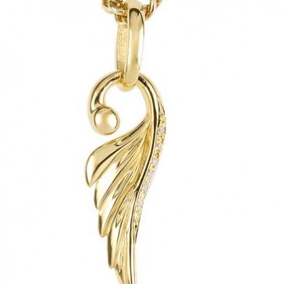 18金 羽根 ダイヤモンドペンダントトップ 喜平用 ネックレス190523100dym-e