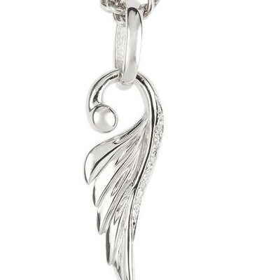 pt900 フェザー(羽根)ダイヤモンドペンダントトップ 喜平用ネックレス 190523100dp