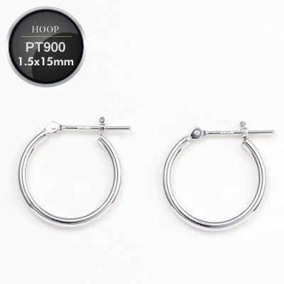 プラチナ900　フープピアス　　　　　　　　太さ1.5mm ・直径15.0mm 120338