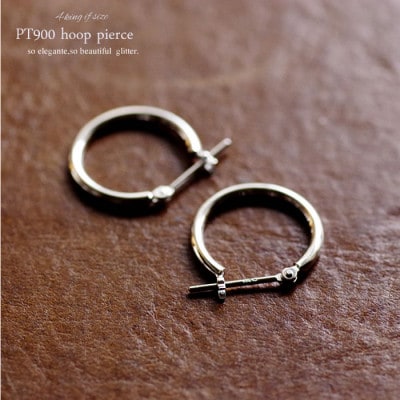 プラチナ900　フープピアス　　　　　　　　太さ1.5mm ・直径15.0mm 120338