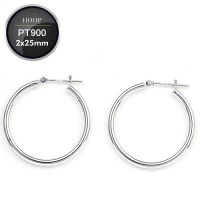 プラチナ900　フープピアス　　　　　　　　太さ2.0mm ・直径25.0mm 120341
