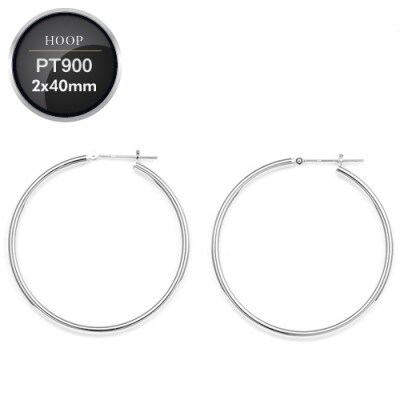 プラチナ900　フープピアス　　　　　　　　太さ2.0mm ・直径40.0mm 120327