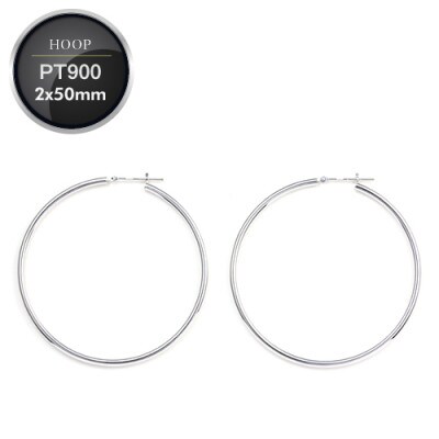 プラチナ900　フープピアス　　　　　　　　太さ2.0mm ・直径50.0mm 120328