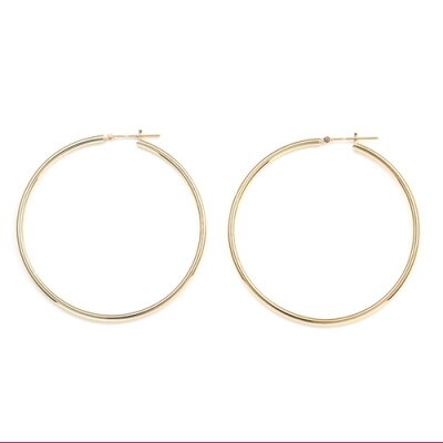K18　フープピアス　111642　　　　　　　太さ2.0mm ・直径50.0mm
