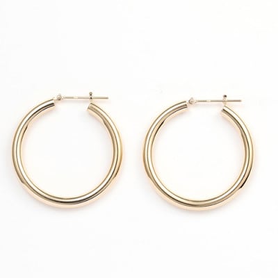 K18　フープピアス　111835　　　　　　　太さ3.0mm ・直径30.0mm