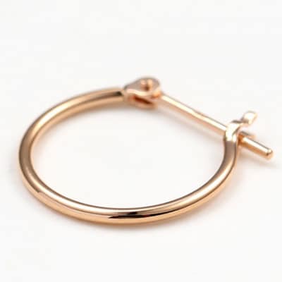 K18ピンクゴールド　フープピアス　太さ1.0mm ・直径10.0mm　111660