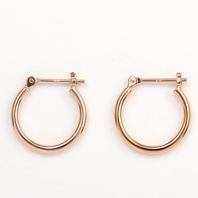 K18ピンクゴールド　フープピアス　太さ1.5mm・直径13.0mm　111662