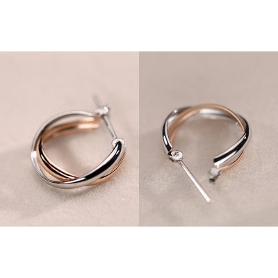 PT900/K18PG　バイカラーピアス　130440