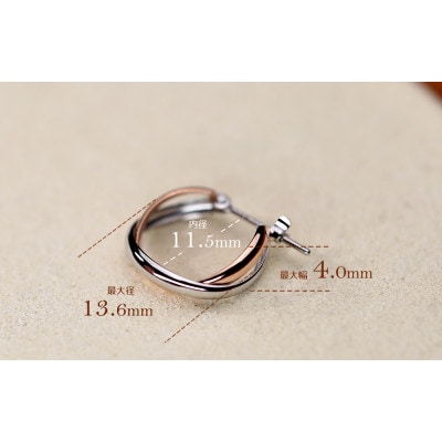 PT900/K18PG　バイカラーピアス　130440