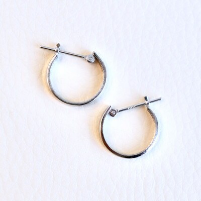 Pt900 シンプル地金フープピアス(直径13mm)保証書付 KO-0021