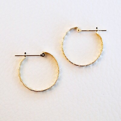 K18 イエローゴールド 地金 フープピアス (直径20mm)  保証書付 NO-1965