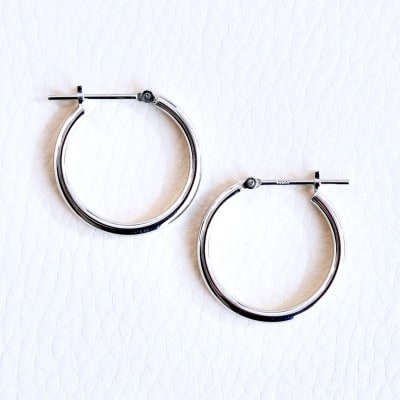 Pt900 プラチナ(地金) フープピアス (直径20mm) 保証書付 KO-0059
