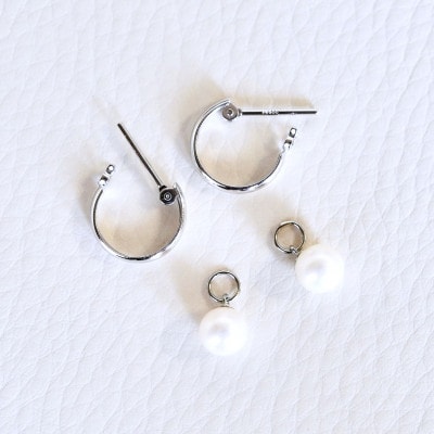 Pt900 プラチナ 2WAY 地金 パール ピアス (直径10mm) 保証書付 SMK-5249