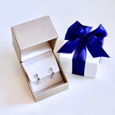 Pt900プラチナ 2WAY ホワイトトパーズ フープピアス(直径10mm)保証書付SMK-5249