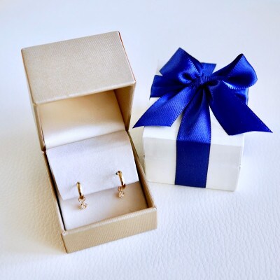 K18(18金) 2WAY ホワイトトパーズ フープピアス(直径10mm)保証書付 SMK-5249