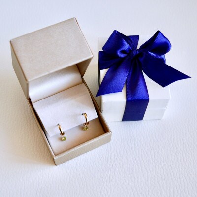 K18(18金) 2WAY ペリドット フープ ピアス(直径10mm) 保証書付 SMK-5249