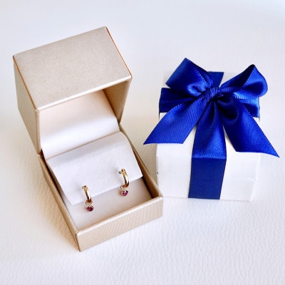 K18(18金) 2WAY ロードライトガーネット ピアス(直径10mm)保証書付 SMK-5249