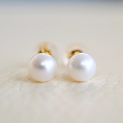 K18(18金) イエローゴールド パール 5.0mm ピアス 真珠  保証書付 SMK-TP5.0