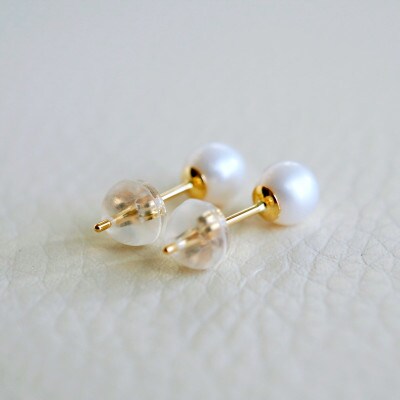 K18(18金) イエローゴールド パール 5.0mm ピアス 真珠  保証書付 SMK-TP5.0