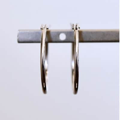 Pt900 プラチナ 地金 パイプ フープ 定番 ピアス(直径15mm) 保証書付 KO-0075